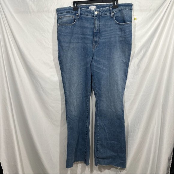 NEW Good American [ 20‎ ] High Rise Good Classic Bootcut Raw Hem Jeans - Picture 2 of 16